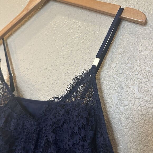 Aerie Bralette Bra Crop Top Blue Lace Size Large Adjustable Straps Bra Top - Picture 2 of 5
